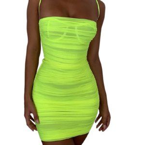 House of CB London Ella Organza Mini Lime Mesh